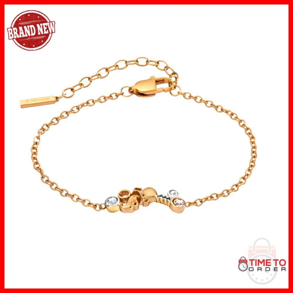 Two-Tone Stainless Steel Zodiac Bracelet with Crystals, Nickel-Free